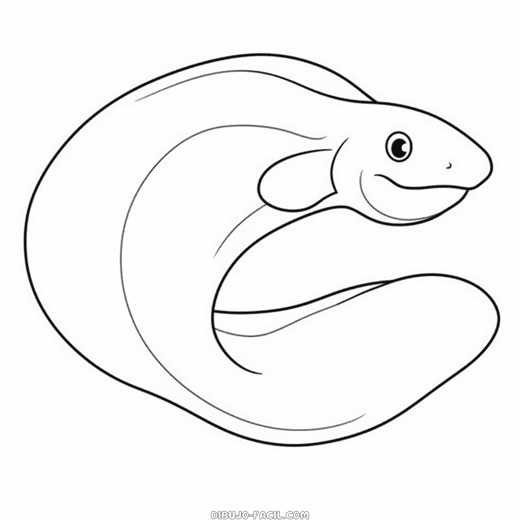Dibujo fácil de anguila morena