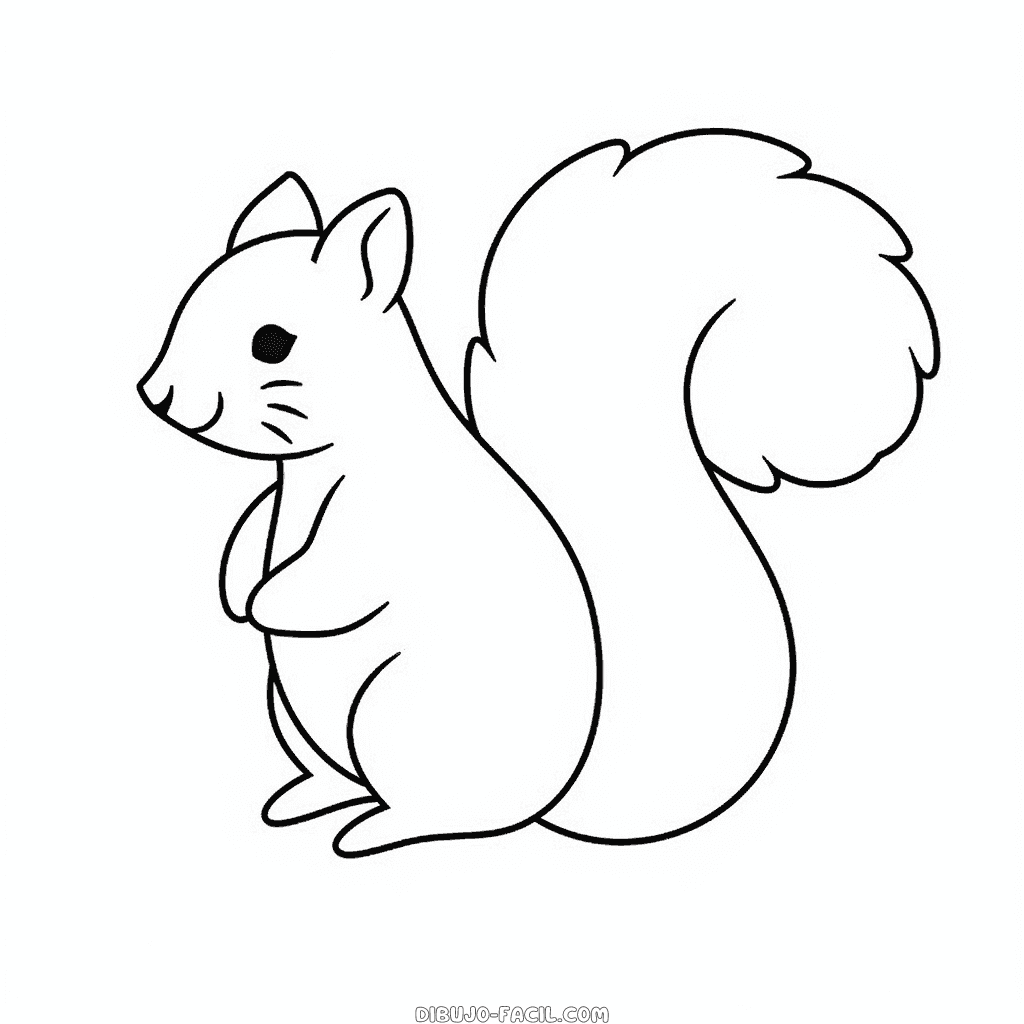 Dibujo fácil de ardilla