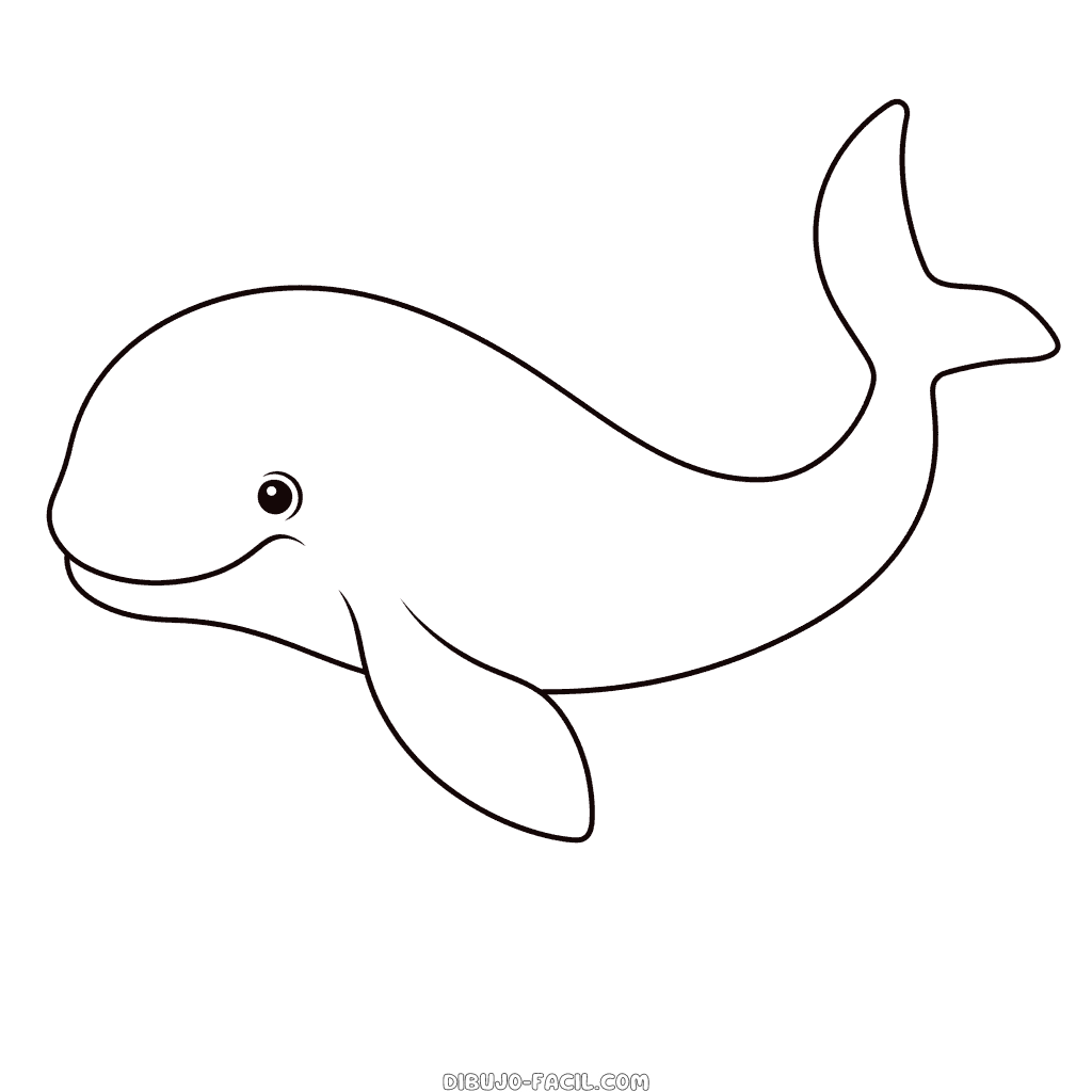 Dibujo fácil de ballena beluga