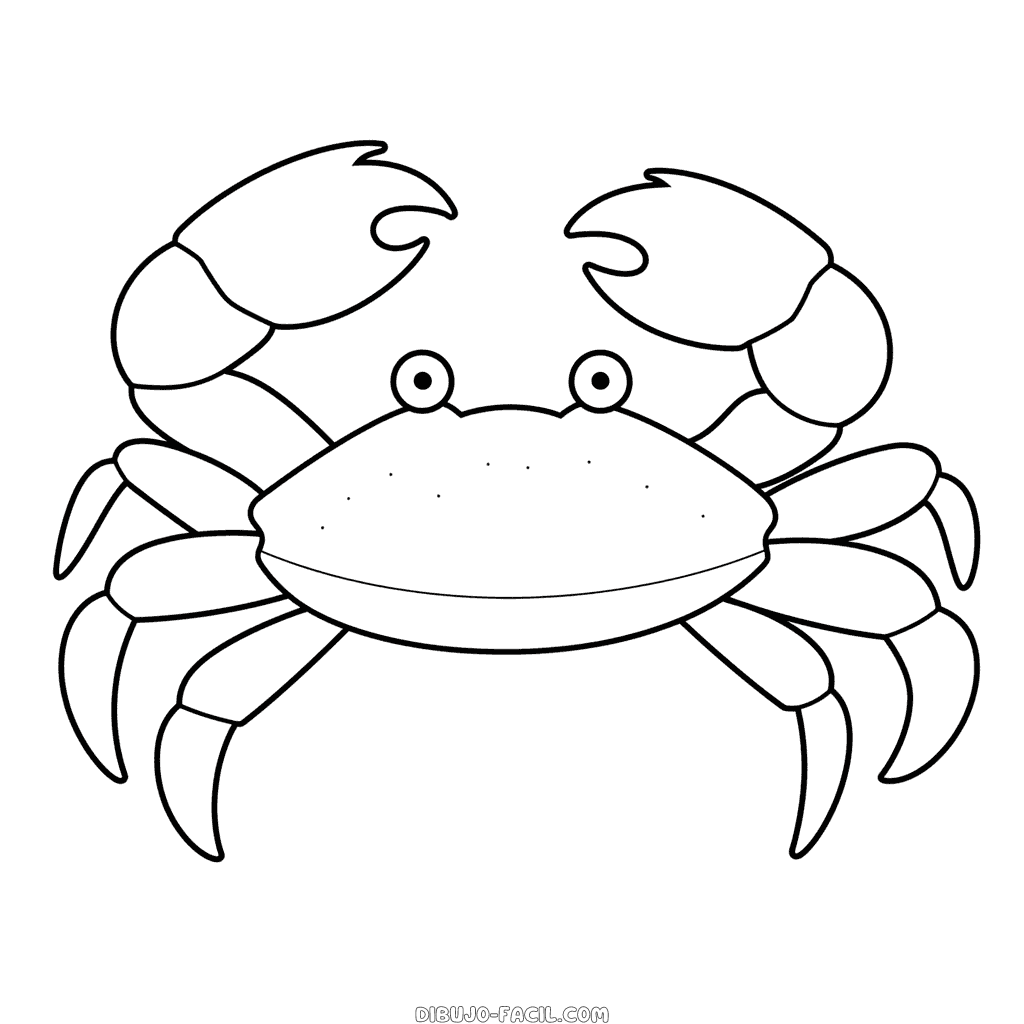 Dibujo fácil de cangrejo