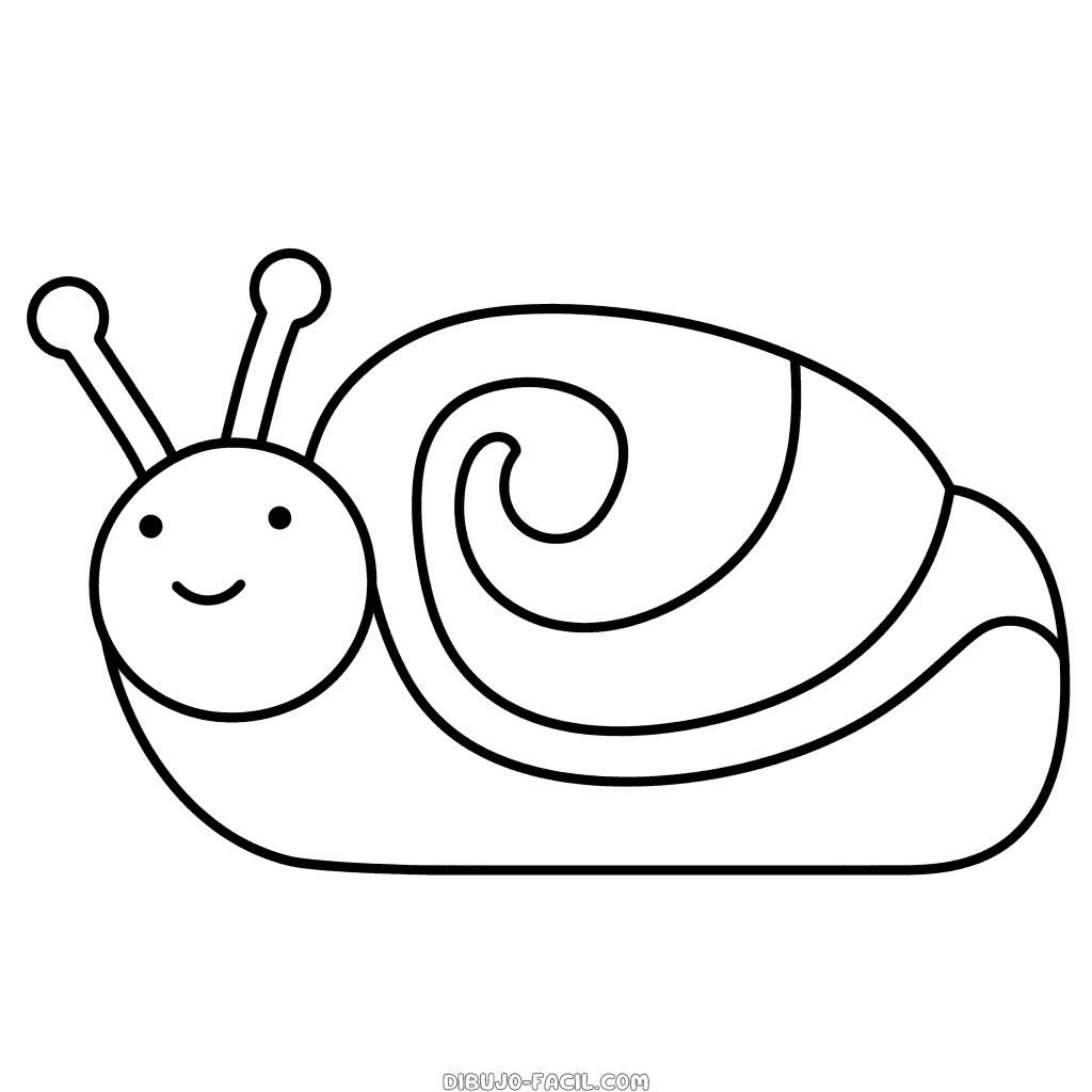 Dibujo fácil de caracol