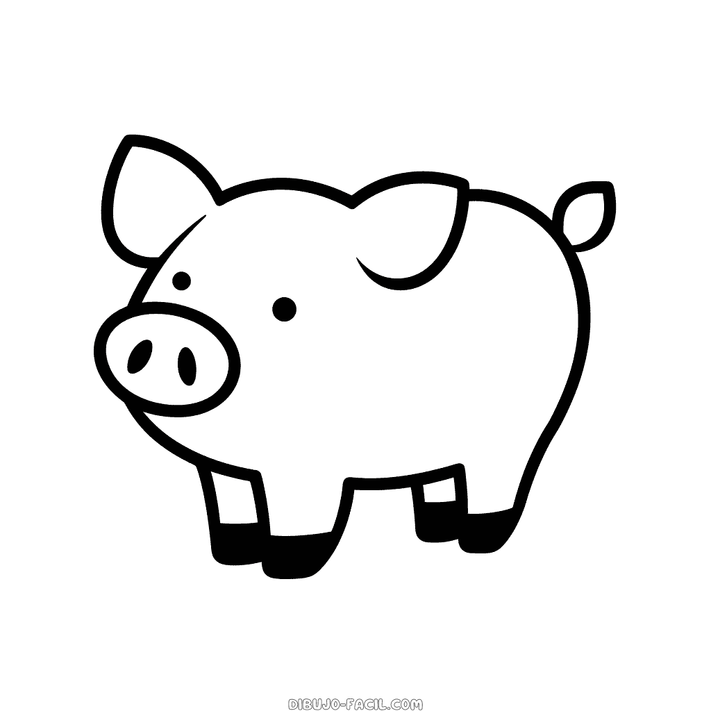 Dibujo fácil de cerdo