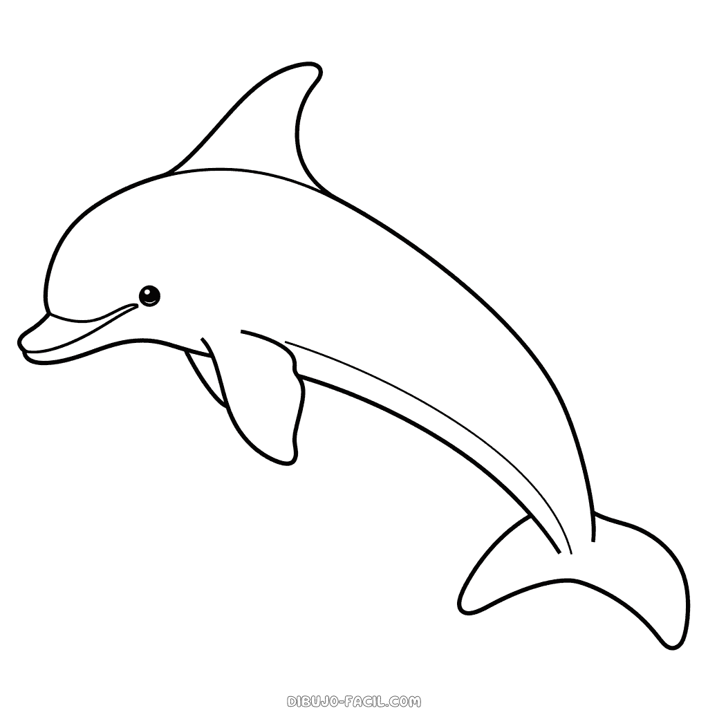Dibujo fácil de delfín