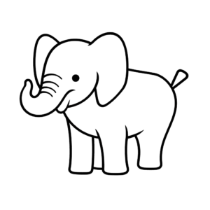 Dibujo fácil de elefante