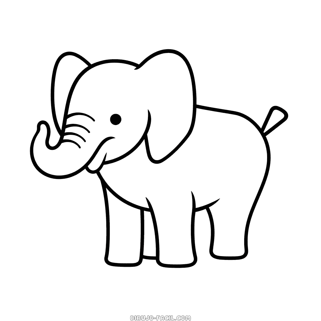Dibujo fácil de elefante