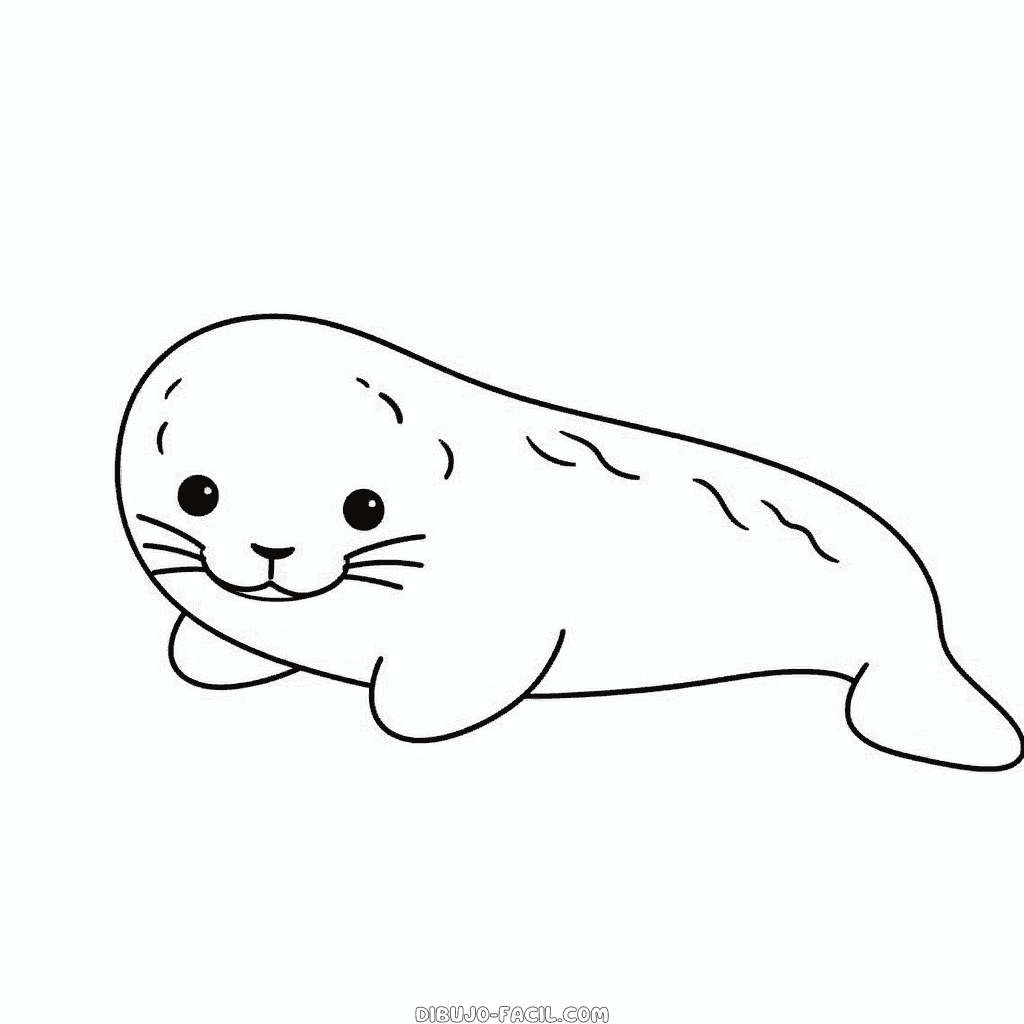 Dibujo fácil de foca leopardo