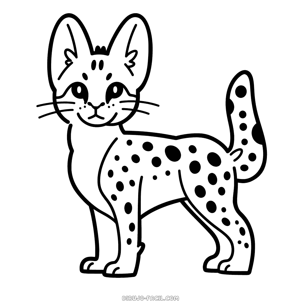 Dibujo fácil de gato cerval