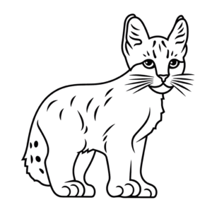 Dibujo fácil de gato montés