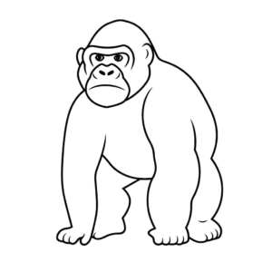 Dibujo fácil de gorila