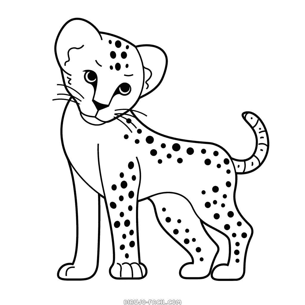 Dibujo fácil de guepardo