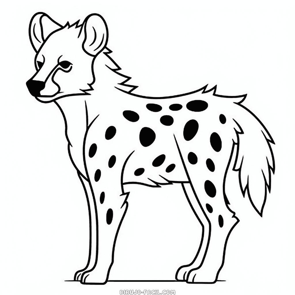 Dibujo fácil de hiena