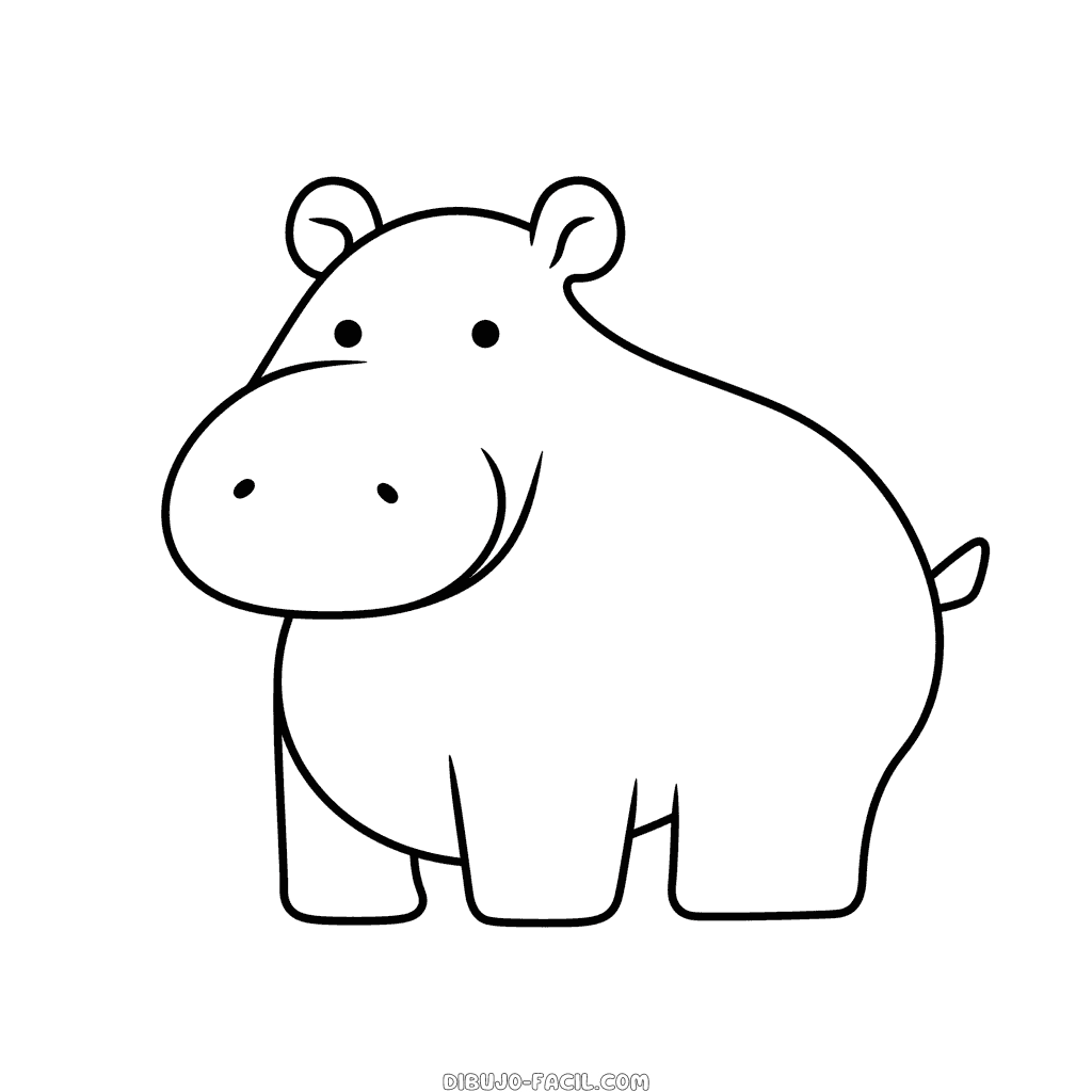 Dibujo fácil de hipopótamo