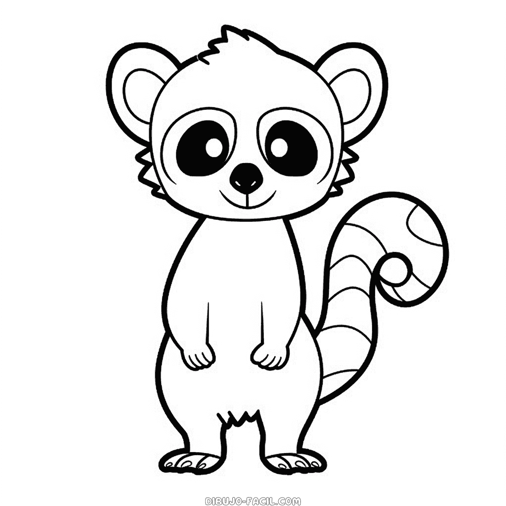 Dibujo fácil de lémur