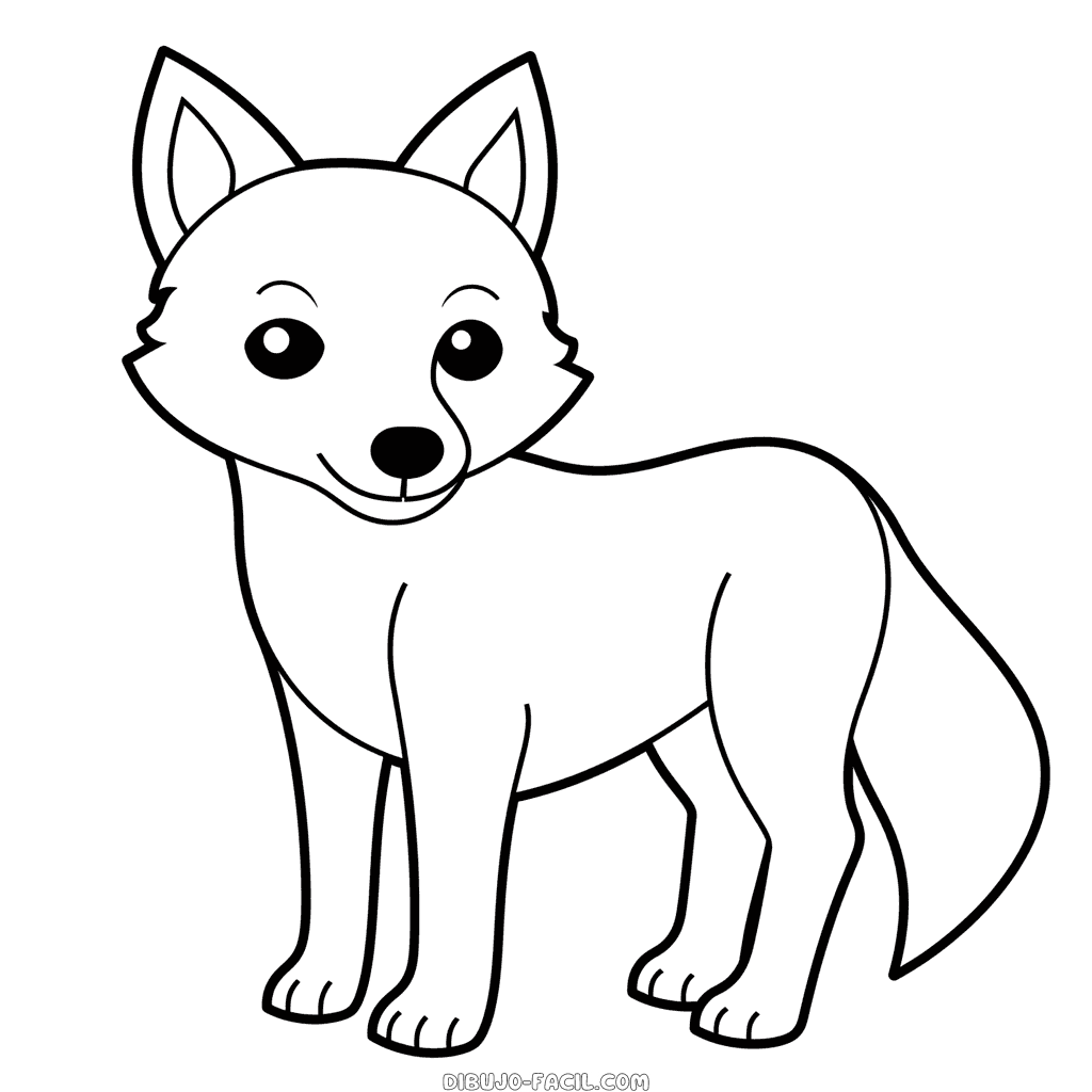 Dibujo fácil de lobo gris