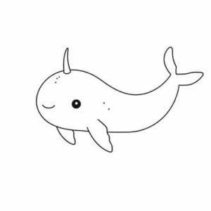Dibujo fácil de narval