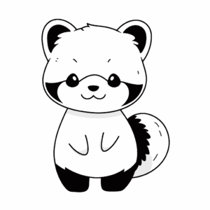 Dibujo fácil de panda rojo