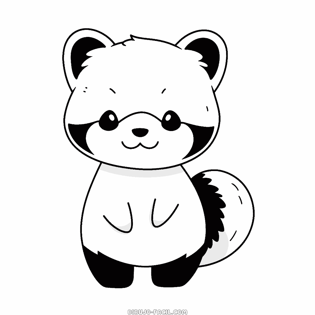 Dibujo fácil de panda rojo