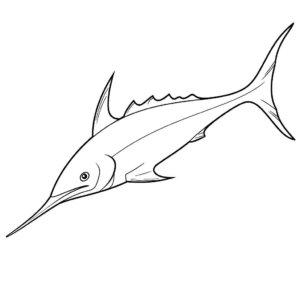 Dibujo fácil de pez espada