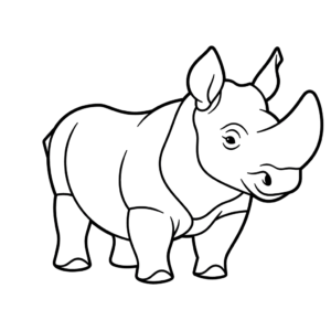 Dibujo fácil de rinoceronte