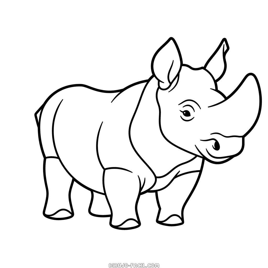 Dibujo fácil de rinoceronte