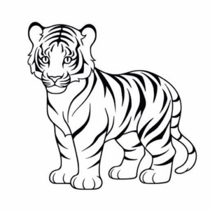 Dibujo fácil de tigre