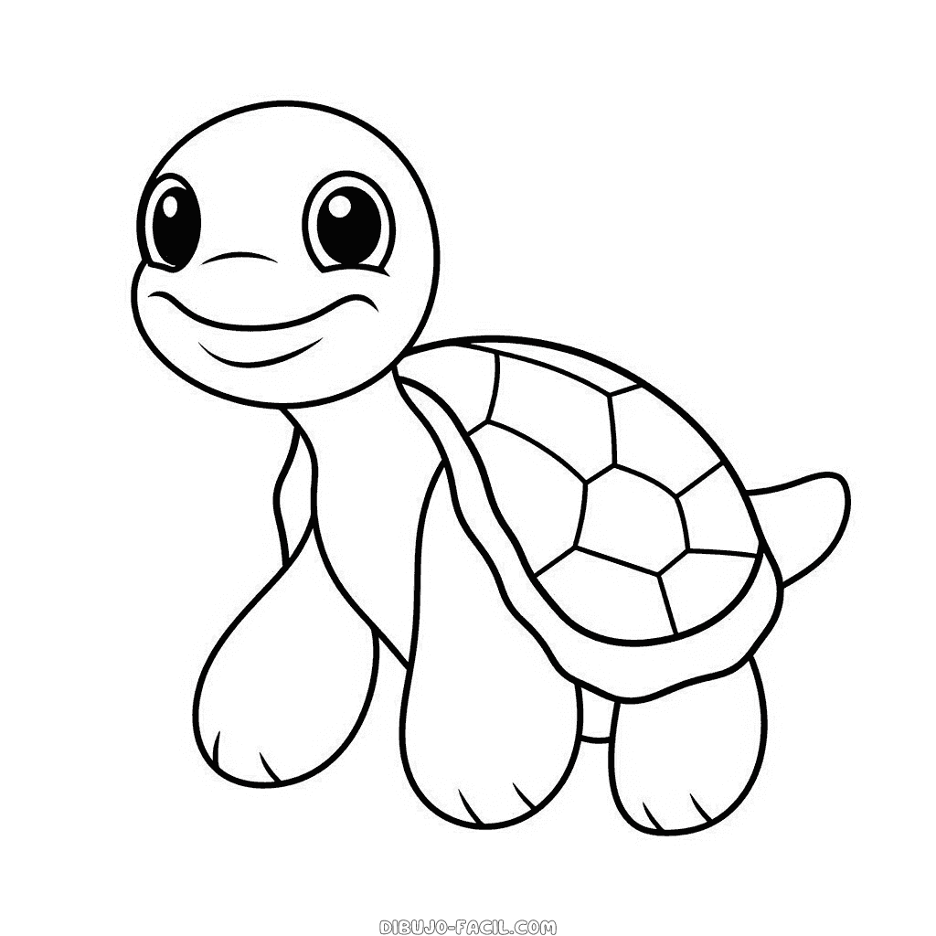 Dibujo fácil de tortuga