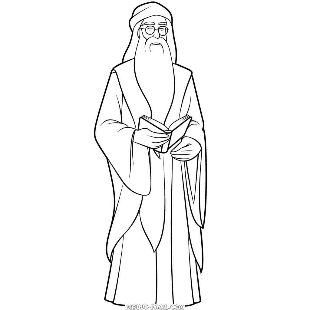 Dibujo fácil de albus dumbledore