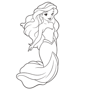 Dibujo fácil de ariel la sirenita