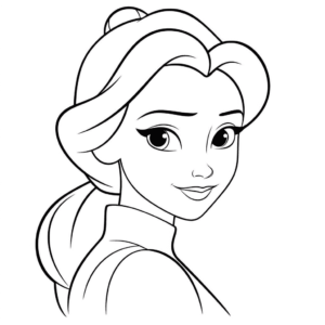 Dibujo fácil de bella, la bella y la bestia