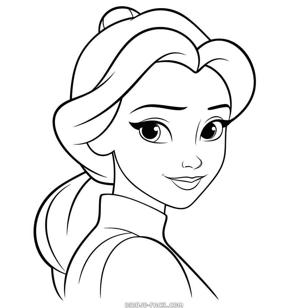 Dibujo fácil de bella, la bella y la bestia
