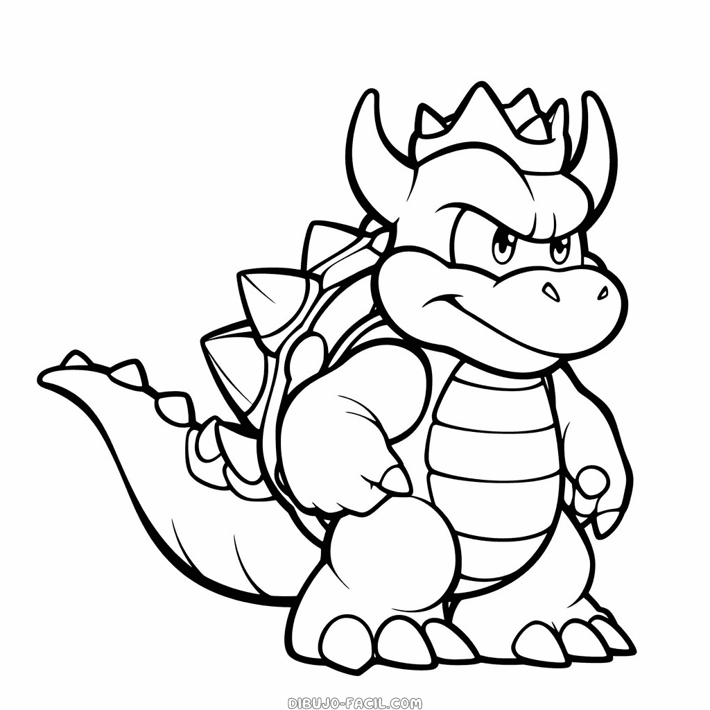 Dibujo fácil de bowser