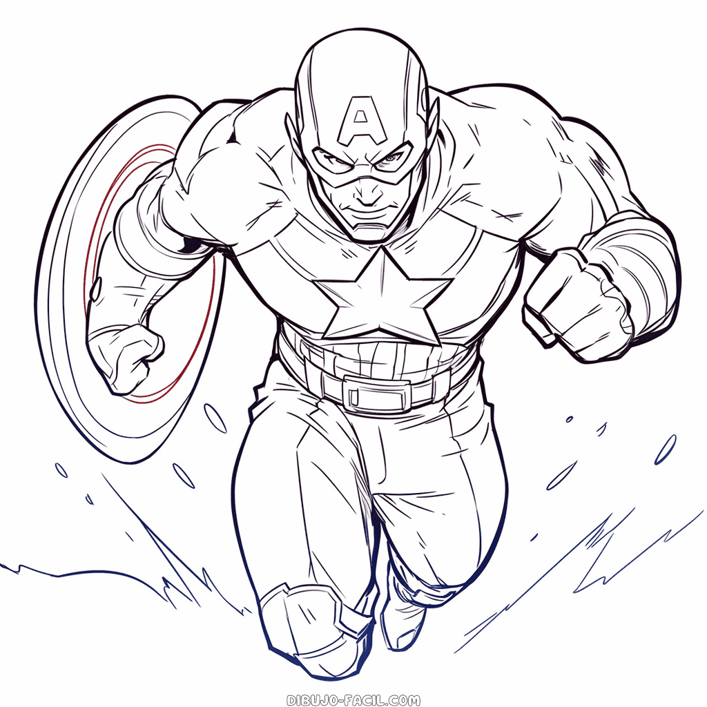Dibujo fácil de capitán américa