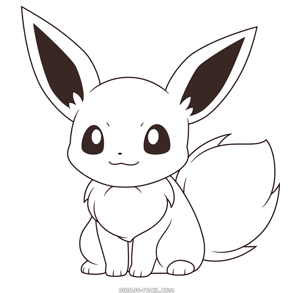 Dibujo fácil de eevee pokemon
