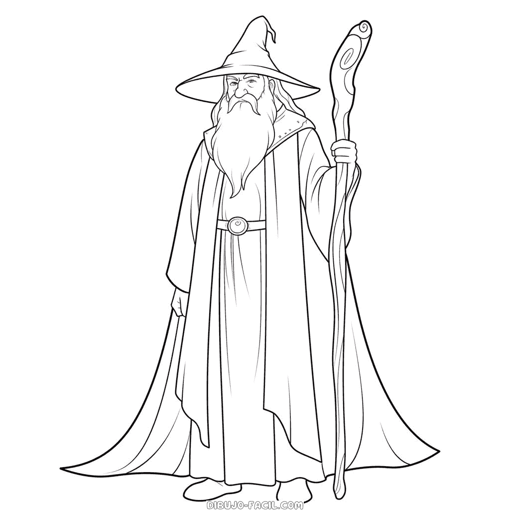 Dibujo fácil de gandalf