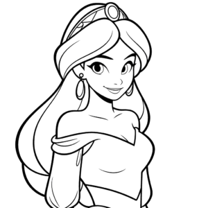 Dibujo fácil de jasmine aladdin