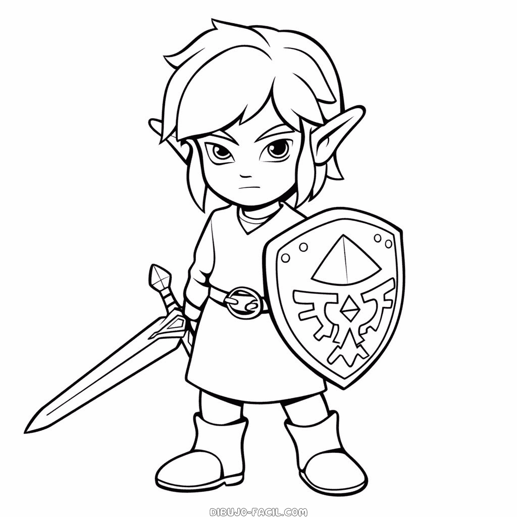 Dibujo fácil de link la leyenda de zelda