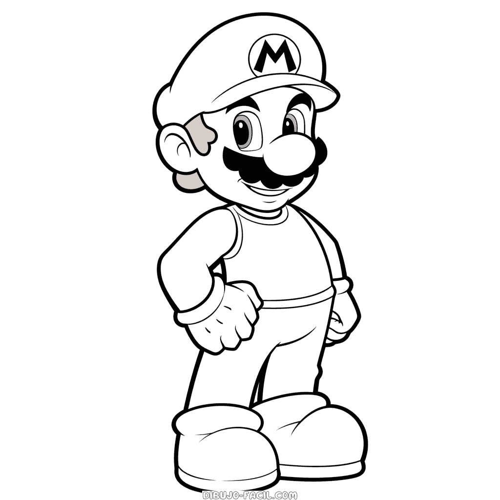 Dibujo fácil de mario