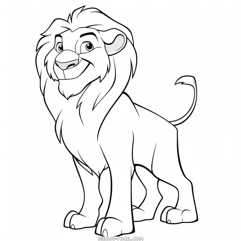 Dibujo fácil de mufasa el rey león