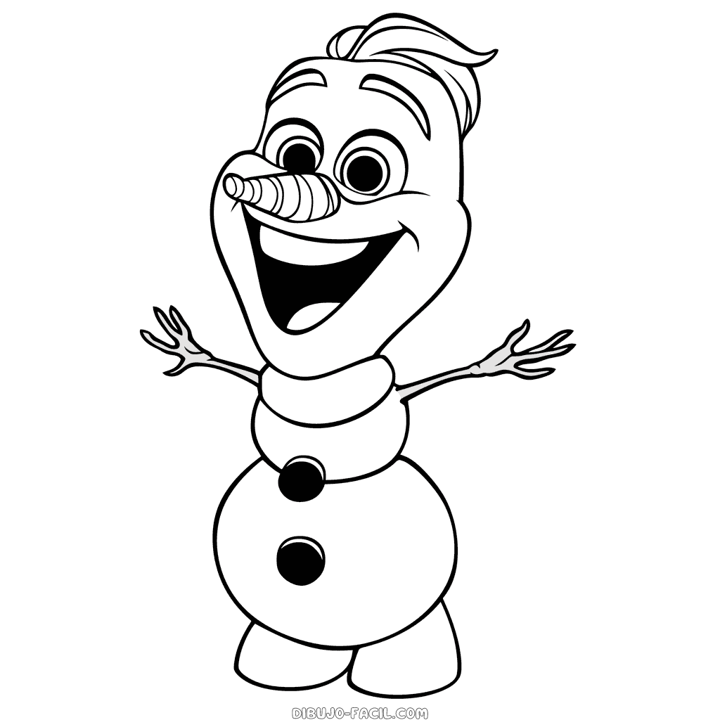 Dibujo fácil de olaf congelado