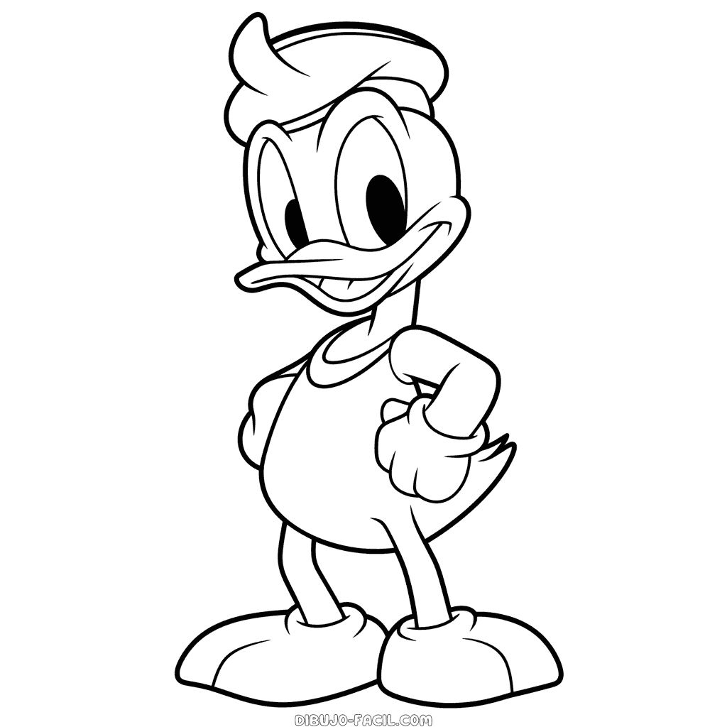Dibujo fácil de pato donald