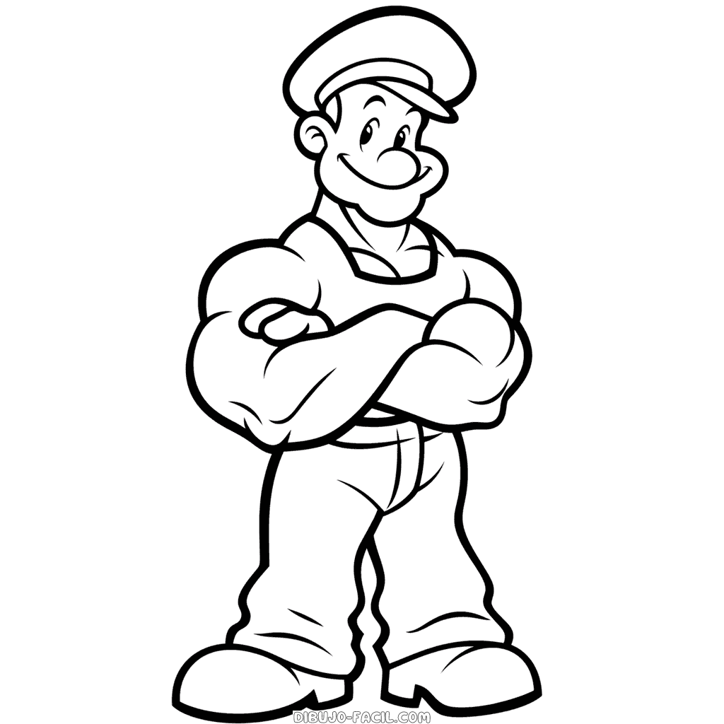 Dibujo fácil de popeye