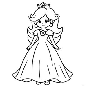 Dibujo fácil de princesa peach