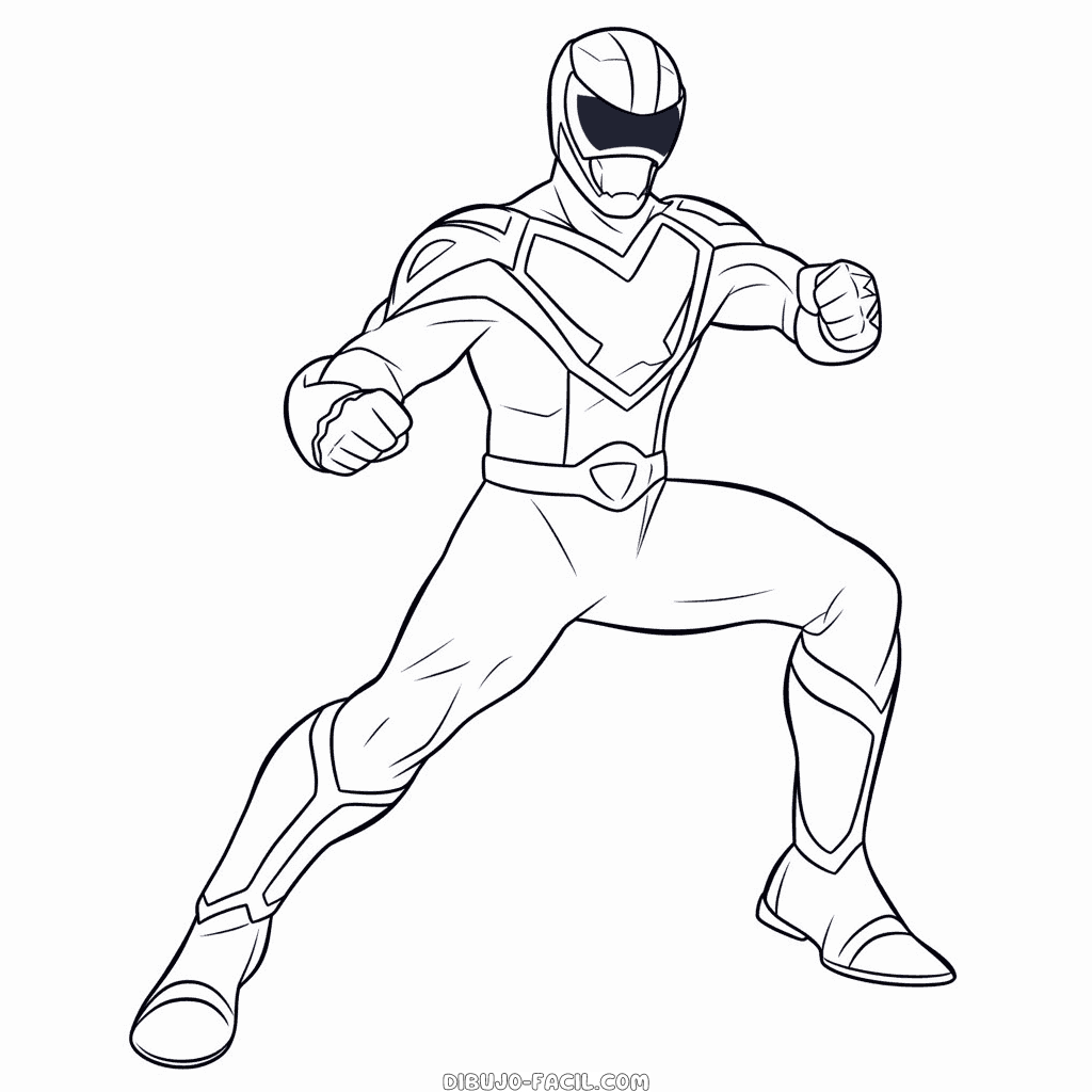 Dibujo fácil de ranger azul power rangers
