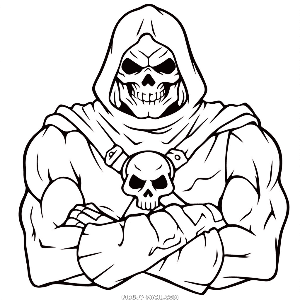 Dibujo fácil de skeletor, amos del universo