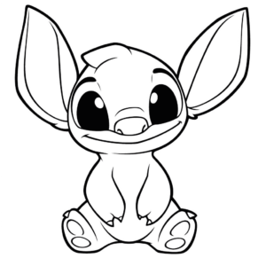 Dibujo fácil de stitch lilo y stitch