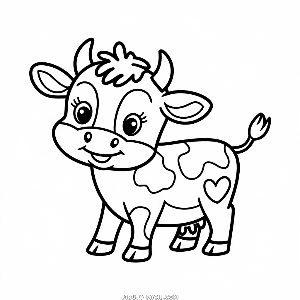 Dibujo fácil de Bebé de vaca