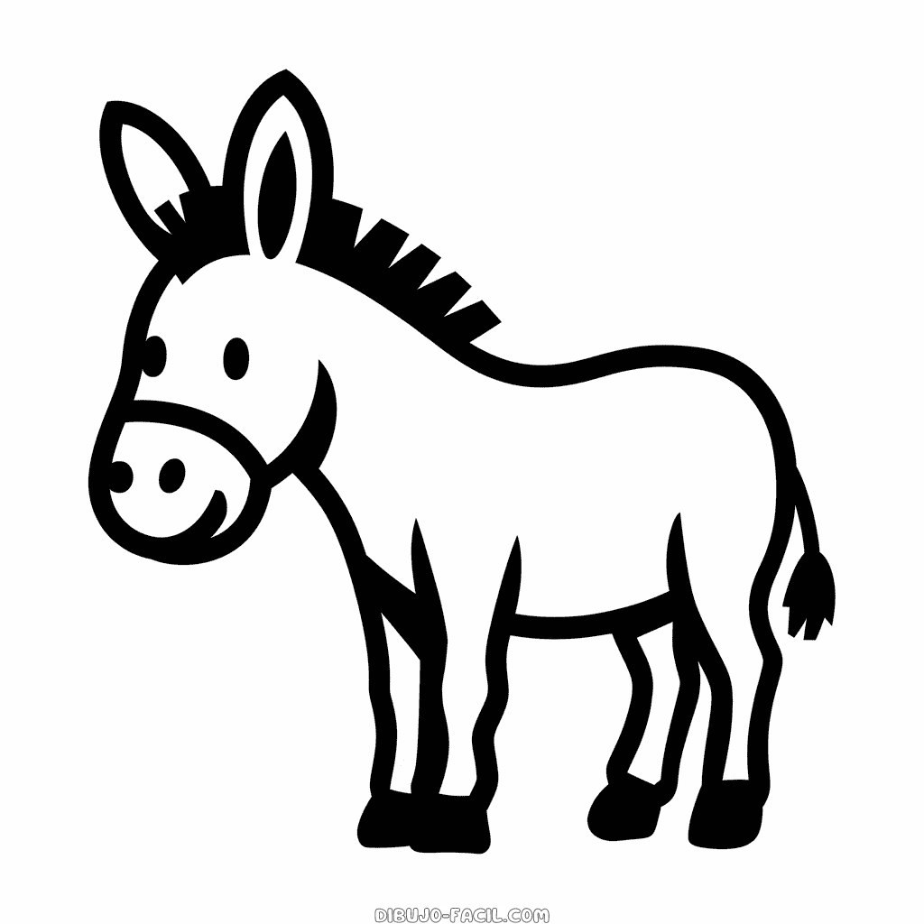 Dibujo fácil de Burro para niños