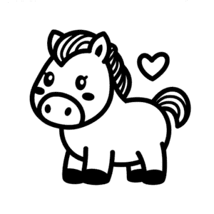 Dibujo fácil de Caballo kawaii lindo