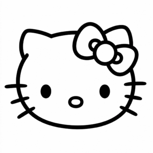 Dibujo fácil de Cara de Hello Kitty