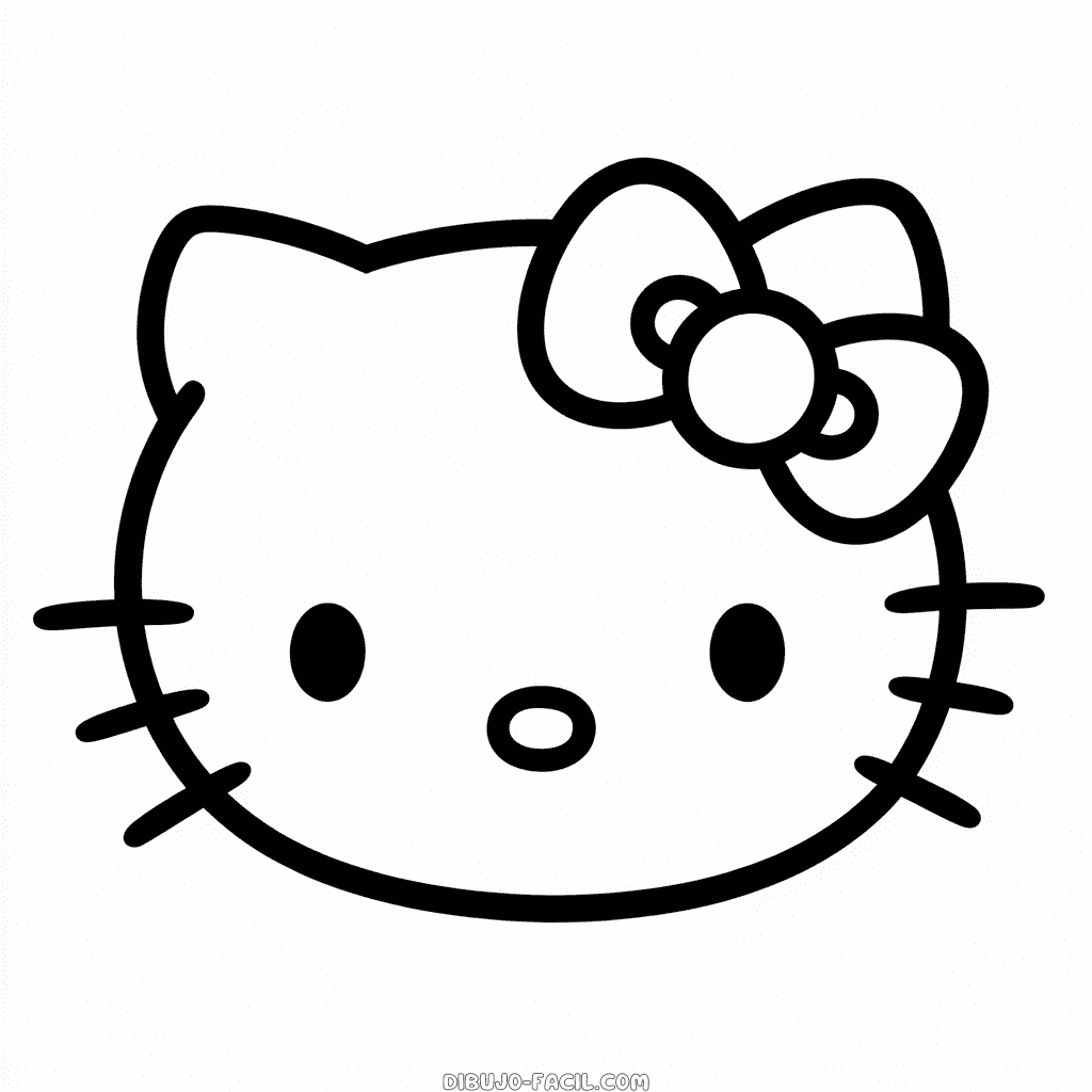 Dibujo fácil de Cara de Hello Kitty